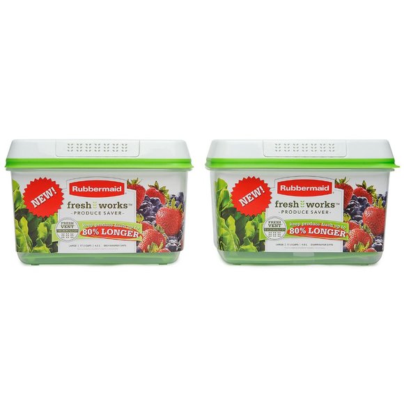 COPY - Rubbermaid Fresh works Produce Saver 2 pack - 17.3 Cups NIB - Picture 2 of 2